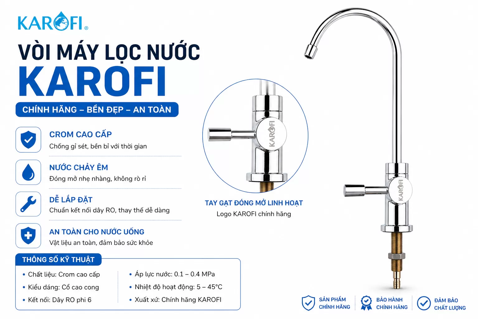 Gi&aacute; v&ograve;i m&aacute;y lọc nước Karofi tr&ecirc;n thị trường hiện nay dao động t&ugrave;y theo chất liệu v&agrave; thiết kế