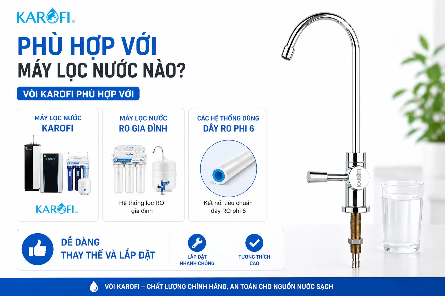 Ph&ugrave; hợp với m&aacute;y lọc nước n&agrave;o
