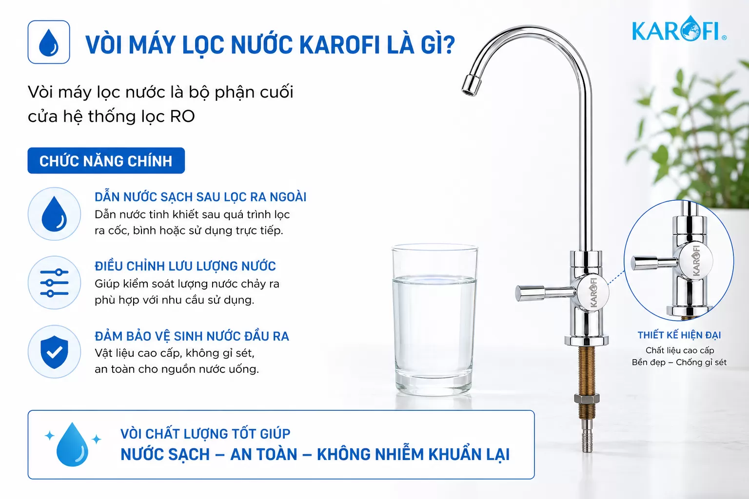 V&ograve;i m&aacute;y lọc nước l&agrave; bộ phận cuối của hệ thống lọc RO