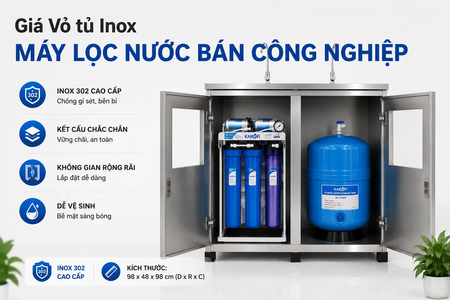 Gi&aacute; Vỏ tủ Inox m&aacute;y Lọc Nước B&aacute;n C&ocirc;ng Nghiệp
