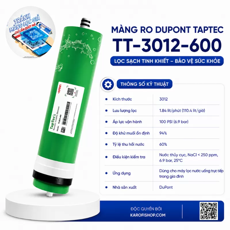 Màng RO DuPont TapTec TT-3012-600 chính hãng