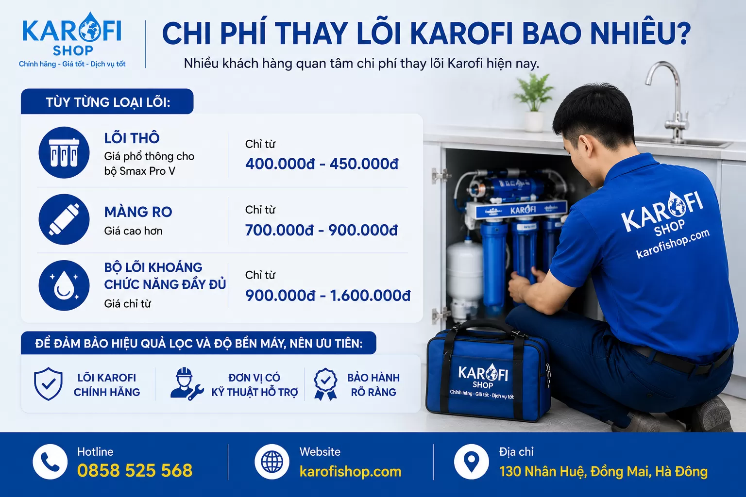Chi Phí Thay Lõi Karofi Bao Nhiêu?