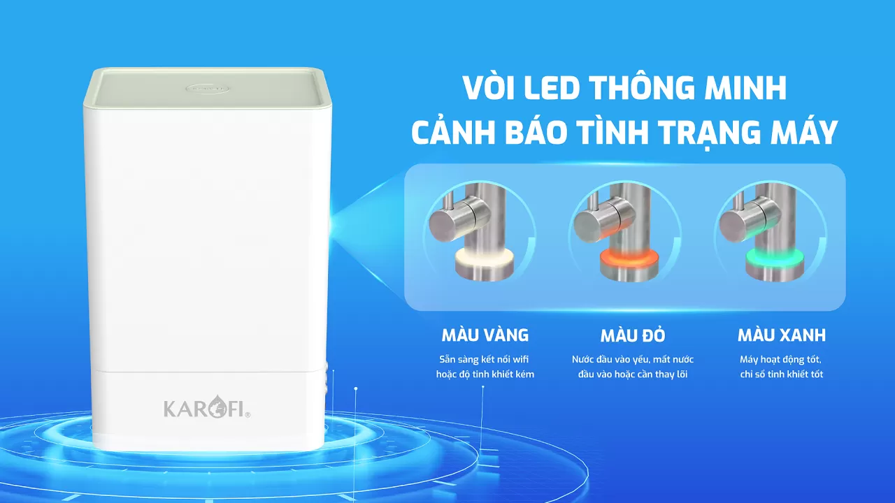 đứng thứ tư là Máy lọc nước thông minh Karofi KAQ-U98 – Dẫn đầu công nghệ Aiotec