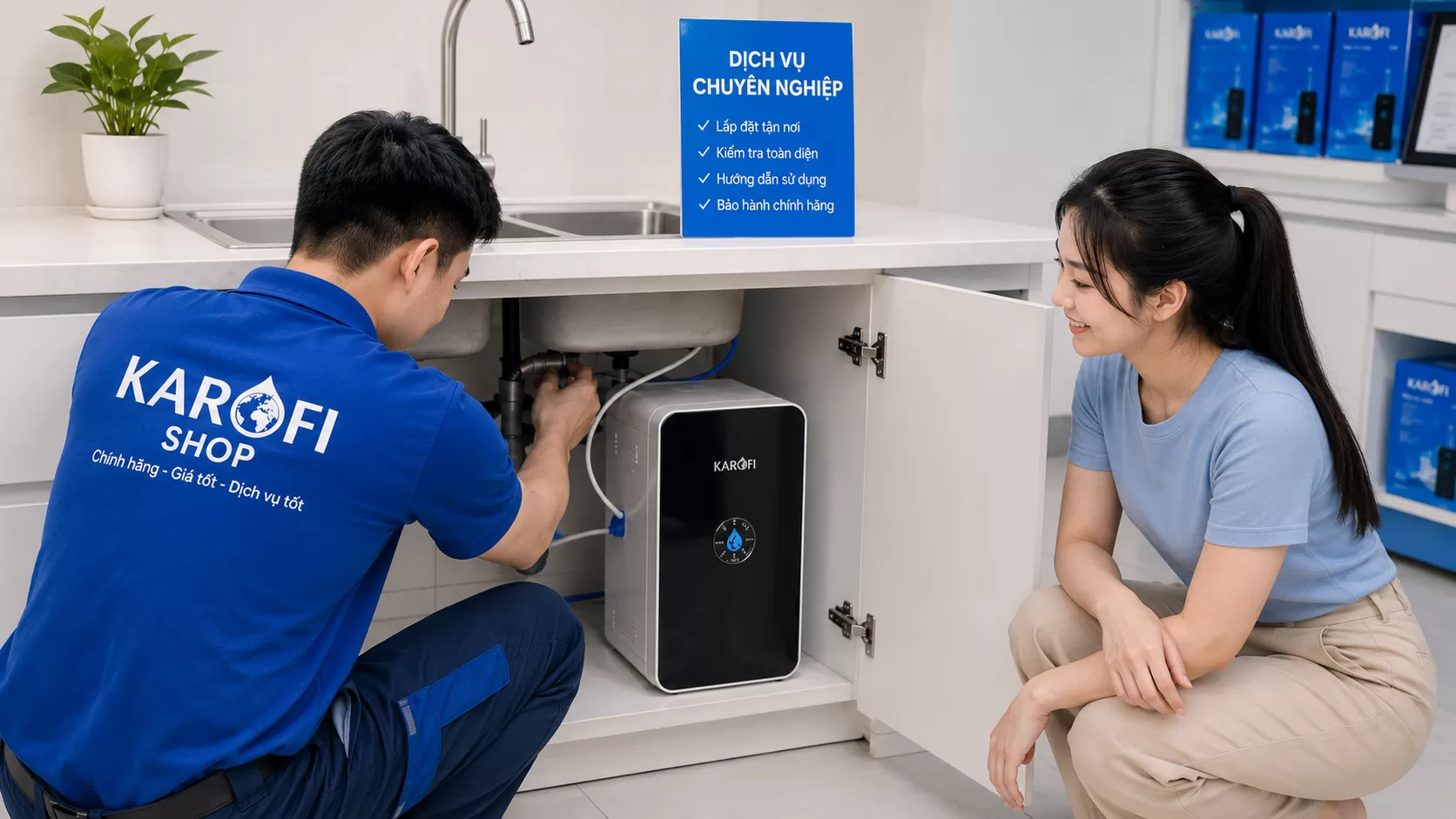 M&aacute;y Lọc Nước Karofi C&oacute; Hỗ Trợ Lắp Đặt