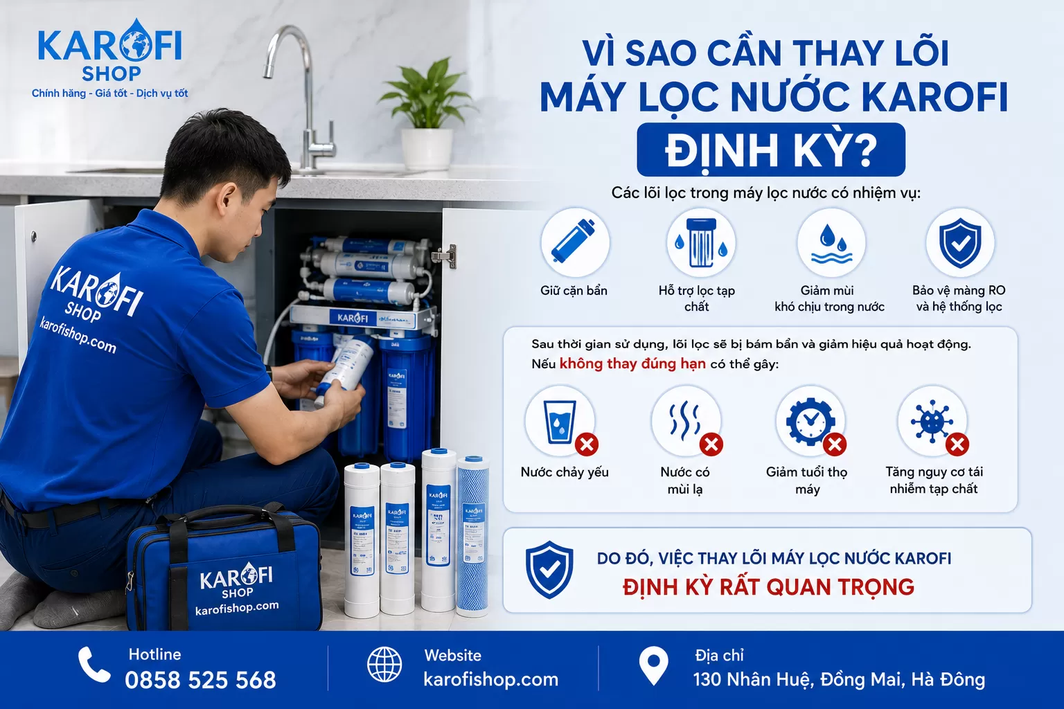 Vì Sao Cần Thay Lõi Máy Lọc Nước Karofi Định Kỳ