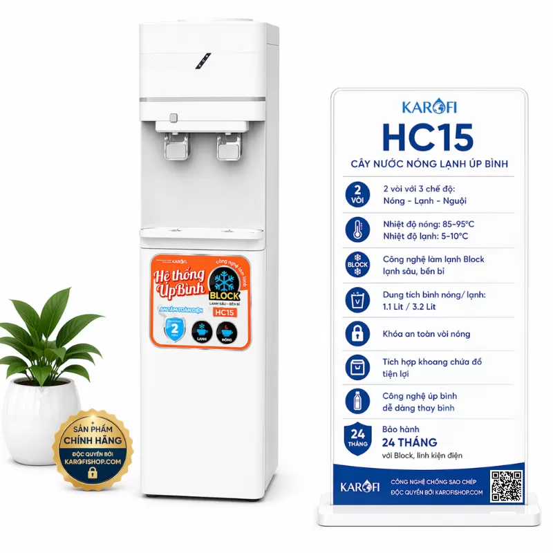 Cây nước nóng lạnh karofi HC15