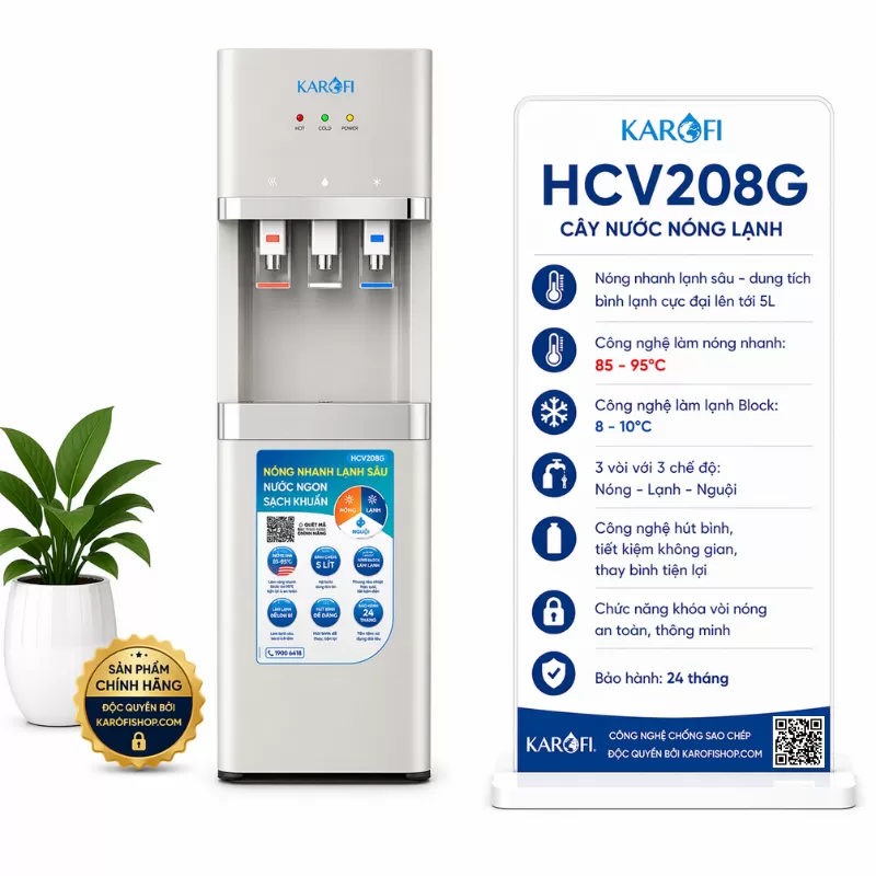 Cây nước nóng lạnh Karofi HCV208G
