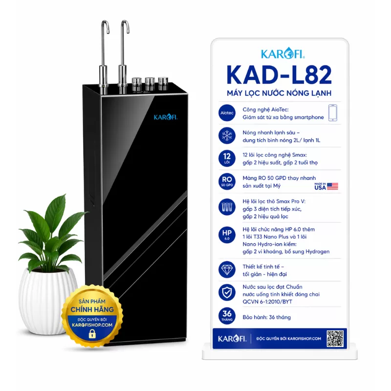 Máy lọc nước nóng lạnh Karofi KAD-L82