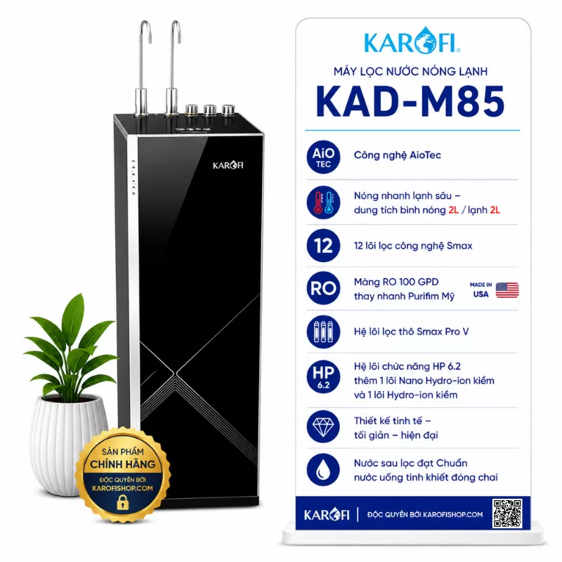 Máy lọc nước nóng lạnh Karofi KAD-M85
