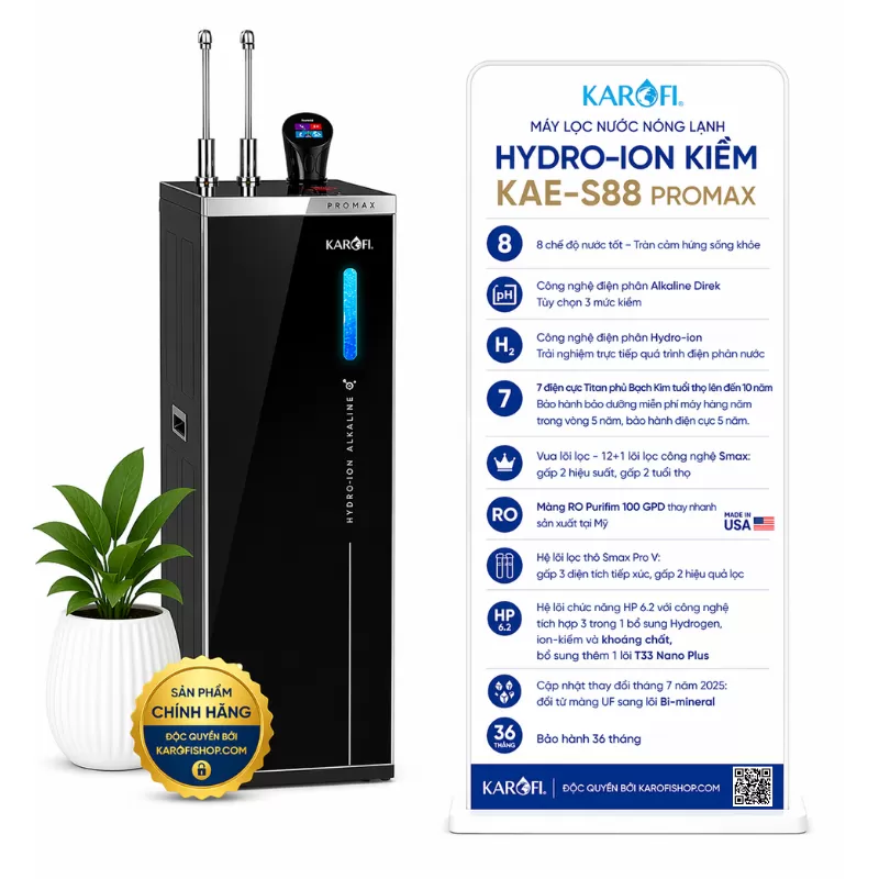 Máy lọc nước nóng lạnh Karofi KAE-S88 Promax