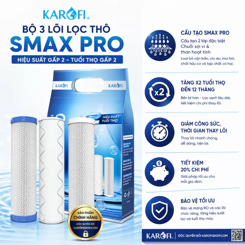 Bộ 3 lõi lọc thô Karofi Smax Pro