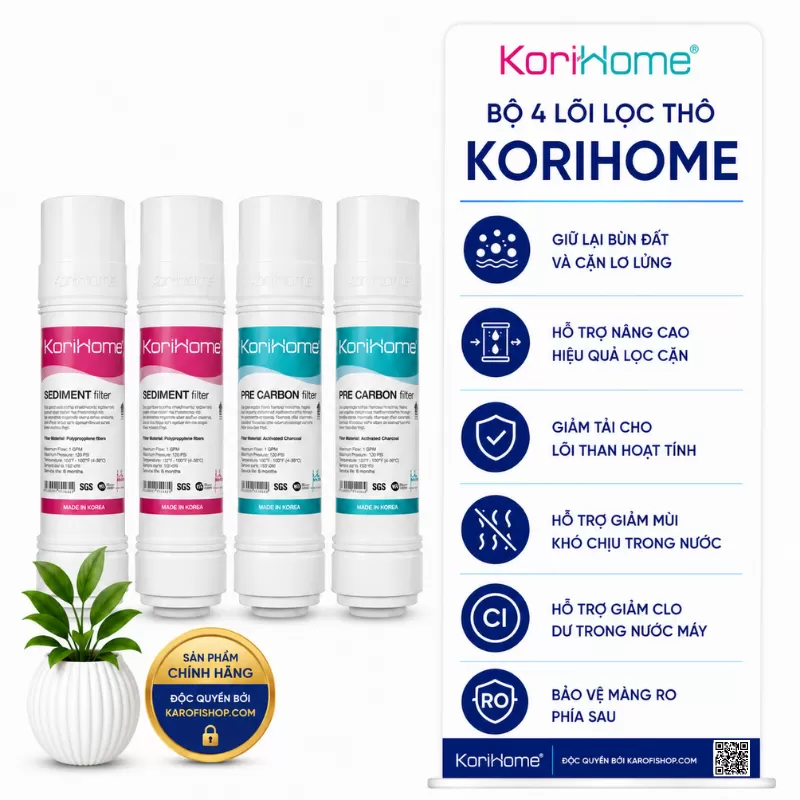 Bộ Lõi Lọc Thô 123 Korihome