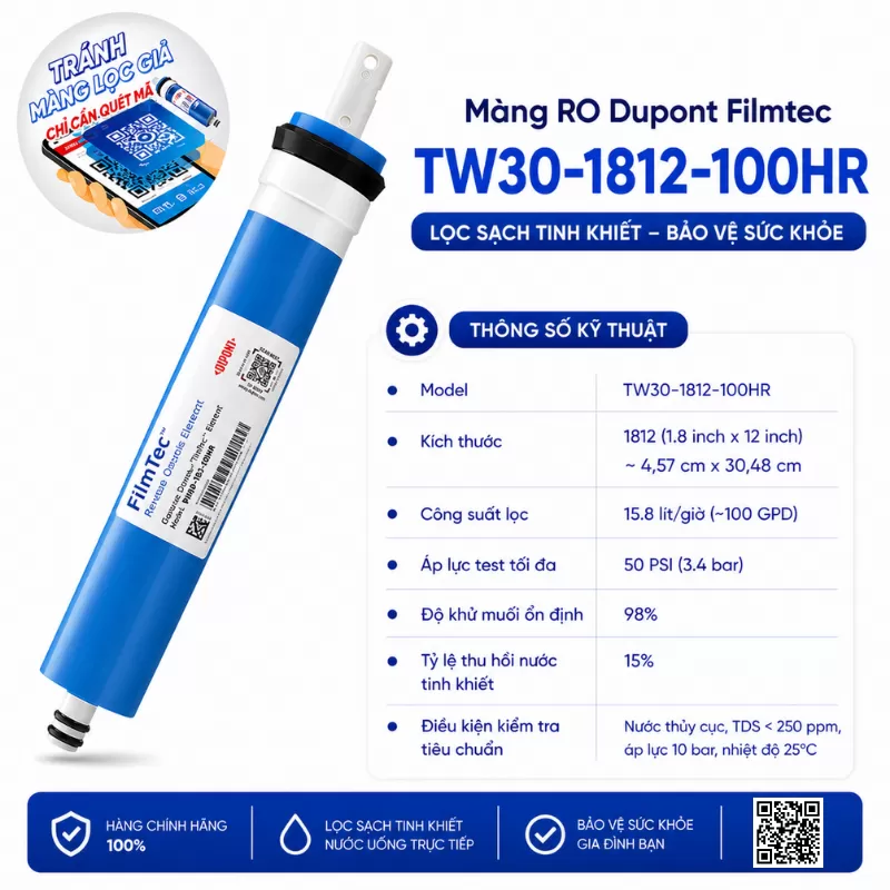 Màng RO DuPont TW30-1812-100HR